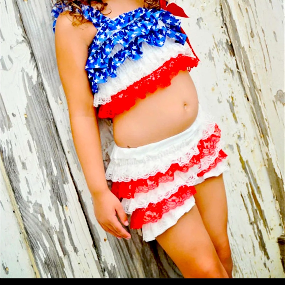 Boutique toddler girl 4th of July outfit